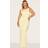 PrettyLittleThing Shape Lemon Boat Neck Twist Shoulder Cowl Back Maxi Dress - Lemon
