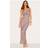 PrettyLittleThing Stone Mesh Asymmetric Strappy Stripe Dress - White