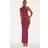 PrettyLittleThing Wine Soft Touch Ruched Maxi Skirt - Red
