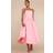 PrettyLittleThing Woven Bandeau Ruched Skater Midaxi Dress - Pink