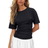 NA-KD Short Sleeved Jersey Top - Black
