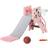 Aiyaplay Kids Slide with Basketball Hoop for 18-36 Months Pink