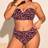 Shein Plus Size Women's Leopard Print Split Twist Banded High Waist Bikini Two Pieces - Leopard Print