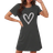 Shein Heart Print Casual Round Neck Short Sleeve Nightgown