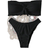 Shein Summer Beach Womens Solid Color Textured Swimsuit Set