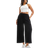 ASOS DESIGN Plissierte Culotte-Hose in Schwarz mit weitem Bein