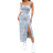 Shein Summer Fashion Floral Allover Print Slit Cami Dress