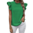 Shein Collared Solid Color Ruffled Hem Short Sleeve Shirt