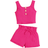 Shein Young Girl Daily Casual Home Wear Solid Color Sleeveless Vest And Shorts Set