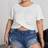 Shein Dam Plus Size Rund Neck Twist Design Sexig Casual Bekväm - Svart/Vit