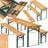 tectake Picnic Table and Benches Sissi 3-Piece Foldable Brown