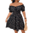 Shein Plus Romantic Vacation Black OffShoulder Dress With Ditsy Floral