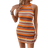 Shein Frgglad randig stickad Bodyconklnning fr kvinnor