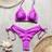 Shein Women's Solid Color Halter Tie Sexy Bikini Swimsuit Set - Summer Beach