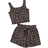 Shein Tween Girl Summer Fashion Leopard Print Full Allover Print Cute Casual Tank Top And Shorts Set