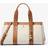 Michael Kors MK Romee Small Signature Logo Satchel - Natural