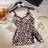 Shein Women's Sexy Nightgown Leopard Color Contrast Bow Lace Printed Hem Slit Camisole Nightdress - Leopard