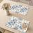 Shein Vintage Floral Linen Placemats 12 x 18 Inches Place Mat Blue, White