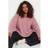 Yours Curve Pink Waffle Knit Vneck Jumper