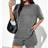 Shein Women Set Distressed Look T-Shirt And Shorts - 2pcs