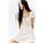 H&M Lace Trimmed Flared Skirt Dress - White