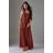 Warehouse Womens Petite Chiffon Neck Tie Bandeau Ruched Maxi Dress - Orange