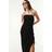 H&M Sort Draperet Kjole I Hørblanding -