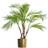 Botanik 90cm Areca Palm Twisted Detail Trunk with Gold Metal Planter Artificial Plant