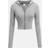Shein Teen Girls Plain Rib Knit Hooded Cardigan Jacket With Zipper - Slim Fit