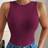 Shein Plus Size Casual Enfärgad Linne För Sommaren - Rödviolett