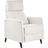 Beliani Retro Reclining Chair Adjustable Back Footrest Fabric Upholstery White Selvik Armchair