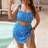 Shein Plus Size 3pcs Set Ditsy Floral Tankini Top With Adjustable Tie Strap - Matching Print