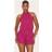 PrettyLittleThing Chiffon High Neck Drop Waist Playsuit - Dark Plum