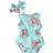 Shein Baby Floral Print Bodysuit With Headband