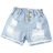 Shein Baby Ripped Raw Cut Ripped Raw Hem Paperbag Waist Denim Shorts