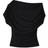 NA-KD Soft Line Draped Top - Black