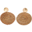 Shein 1pair Women's Multicolor Woven Large Round Disc Dangle Earrings