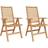 vidaXL Chairs 2 Pcs Solid Wood Teak Café Chair