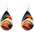 Shein 1 Pair Double Sided Rainbow Print Water Drop Wooden Hook Earrings For Women