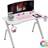 Homcom Gaming Desk Racing Style Office Ergonomic Computer Table Workstation with RGB Lights, Cup Holder, Controller, 1200x660x960mm