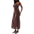 ASOS Linen Bandeau Midi Sundress - Chocolate