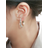 Shein 1pair Glamorous Cubic Zirconia Decor Cuff Hoop Earrings For Women For Wedding Party