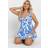 Yours Tropical Tie Front Tankini Top - Blue