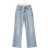 Gina Tricot Low Waist Wide Leg Jeans - Light Wash Blue