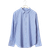 Gina Tricot Linen Blend Oversized Shirt - Navy Blue/White Stripes