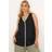 Yours Blanket Stitch Linen Vest Top - Black