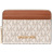 Michael Kors Jet Set Small Signature Logo Zip Around Card Case - Vanilla/Acorn