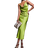 New Look Cowl Neck Satin Midi Dress - Green
