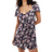 ASOS DESIGN Button Through Mini Tea Dress - Navy Rose Print/Multi