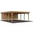Palmako Carport Karl 40,6 m2 mit Geräteschrank hellbraun tauchgrundiert (Gebäudefläche )